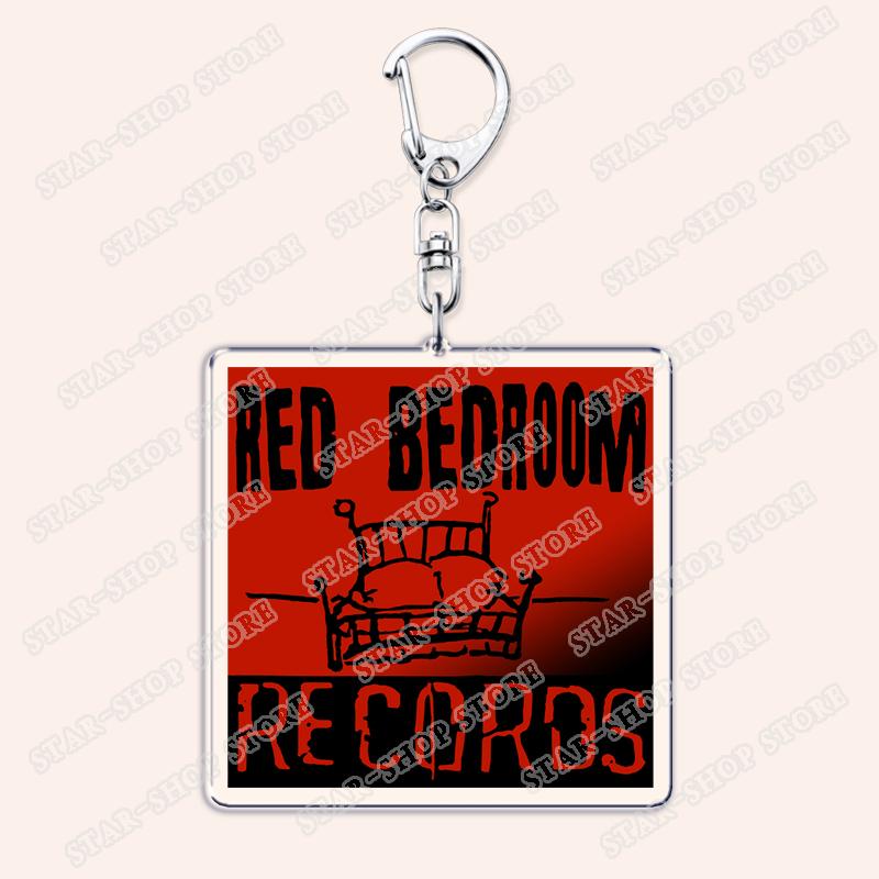 Aesthetic Indie Red Record Music Keychains for Women Accessories Bag Retro Vinyl Label Player Key Chain Fans Gifts Keyrings