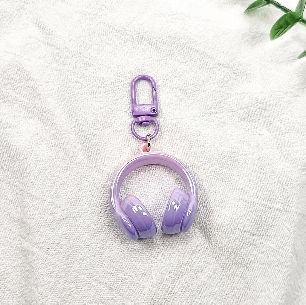 Cute Creative 3D Earphones Pendant Keychain Mobile Phone Chain Earphone Charm Backpack Hanging Decoration Accessories Gifts