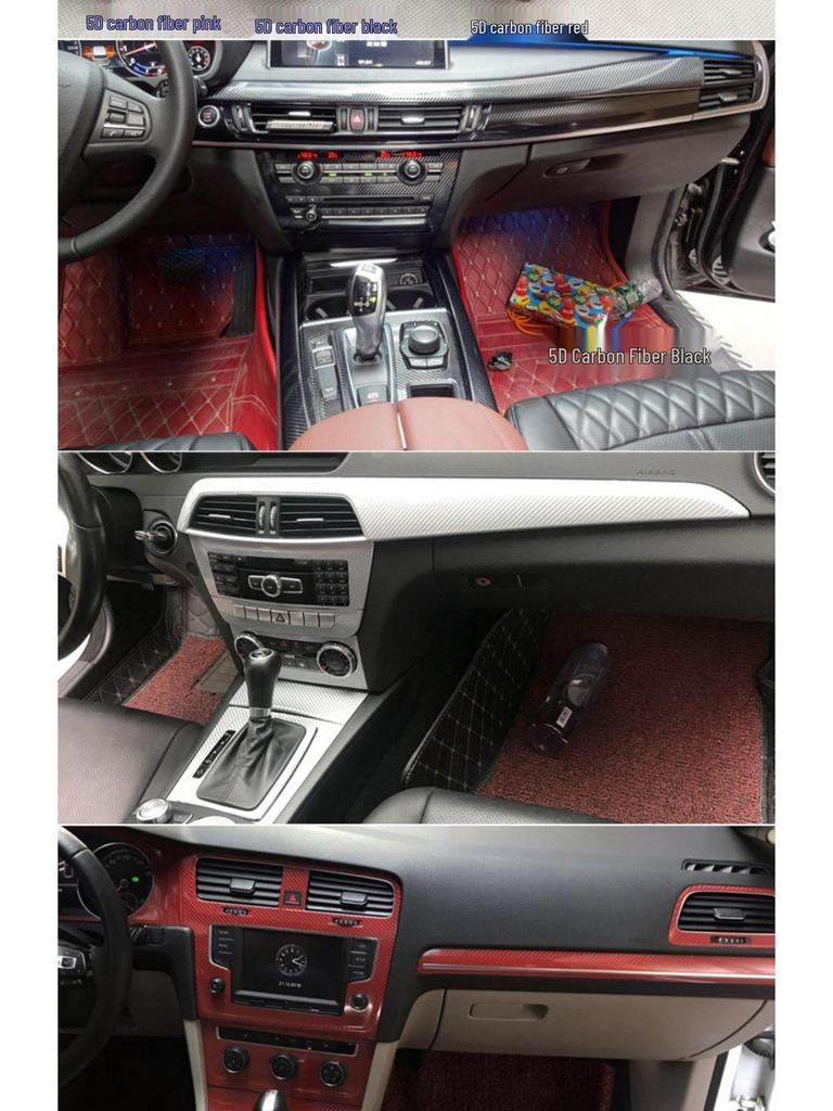 Carbon Fiber Stickers for Mercedes-Benz GLK200/260/300 (2013-2016): Center Console & Door Panels