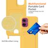 For Motorola Moto G55 5G Case Liquid Silicone Card Holder Back Phone Cover with Lanyard