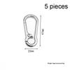 Zinc Alloy Spring Snap Hook Keychain 5Pcs Lightweight Portable for Bag Pendant DIY Craft Camping Tent Accessory Use