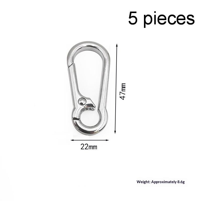 Zinc Alloy Spring Snap Hook Keychain 5Pcs Lightweight Portable for Bag Pendant DIY Craft Camping Tent Accessory Use