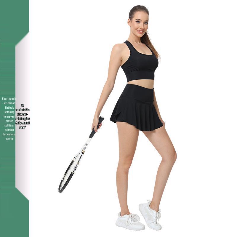Sun Protection Pleated Sports Skirt for Running, Golf, Badminton & Tennis