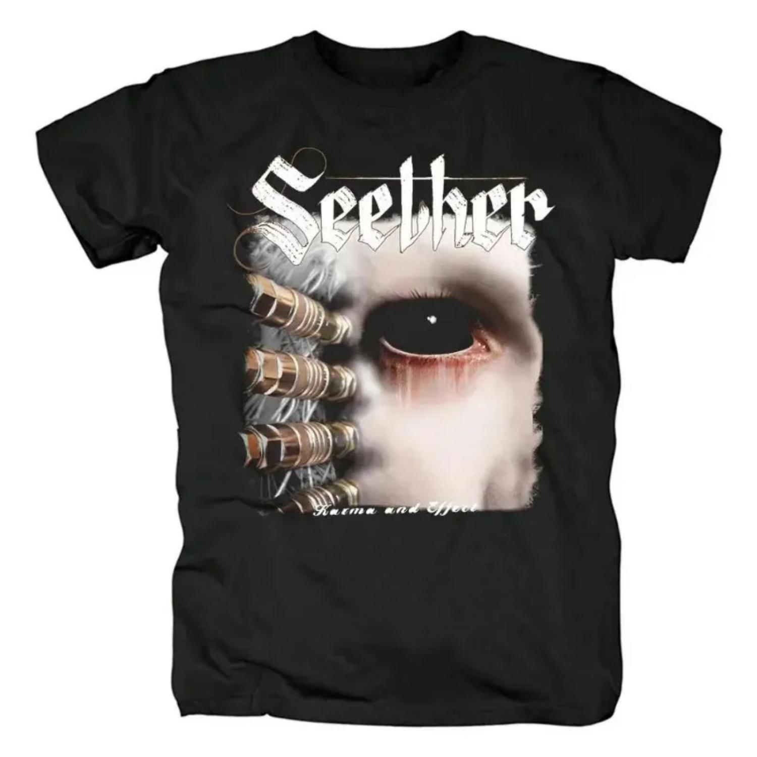 

Heavy Metal Seether T-shirt s s Rock Band Casual Short Sleeve Fashion Retro Streetwear Plus Size Cotton Unisex S чёрный