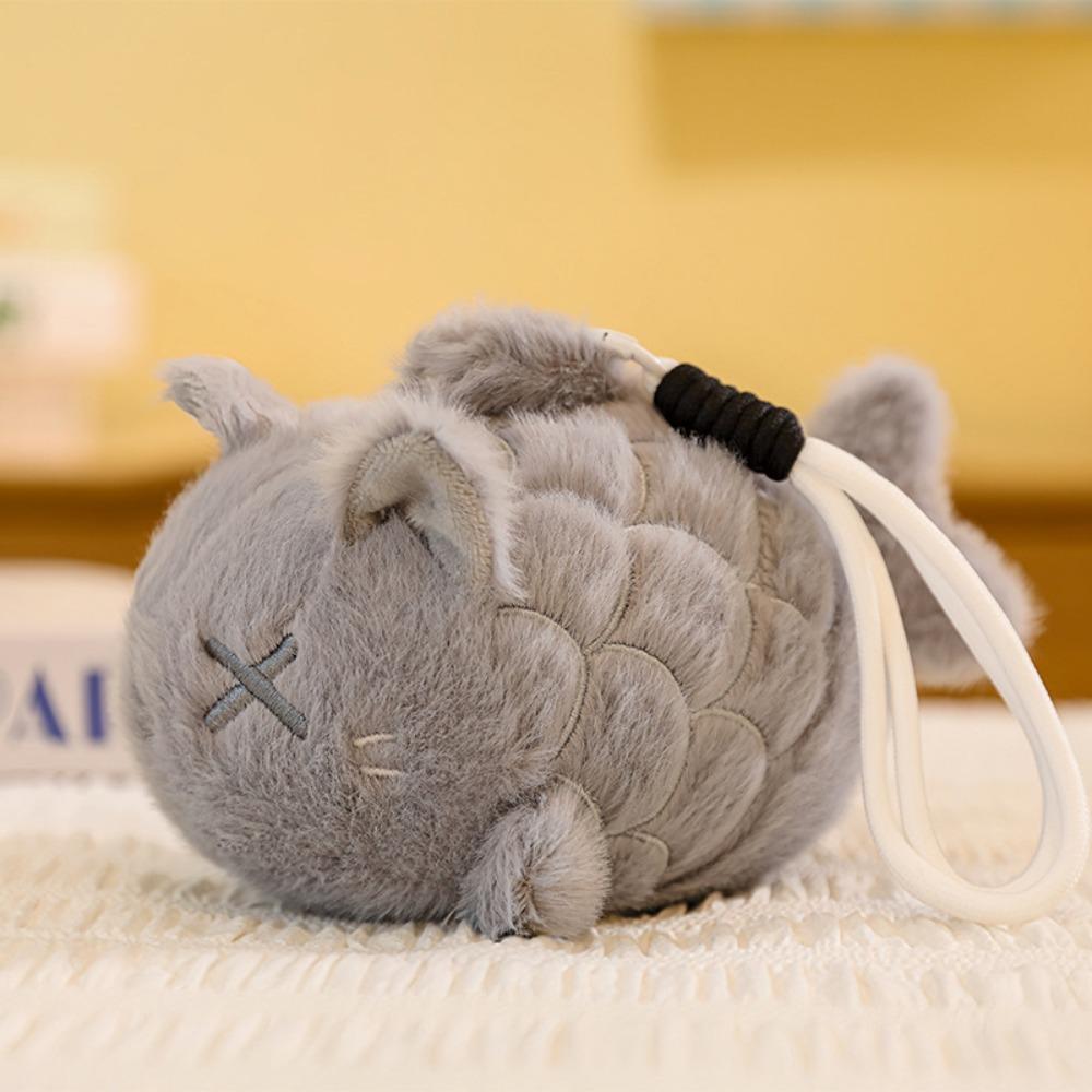 Slack Off Cat Stuffed Pendant Bag Charm Kitten Plush Keyring Creative Cat Plush Keychain  Kids Toy