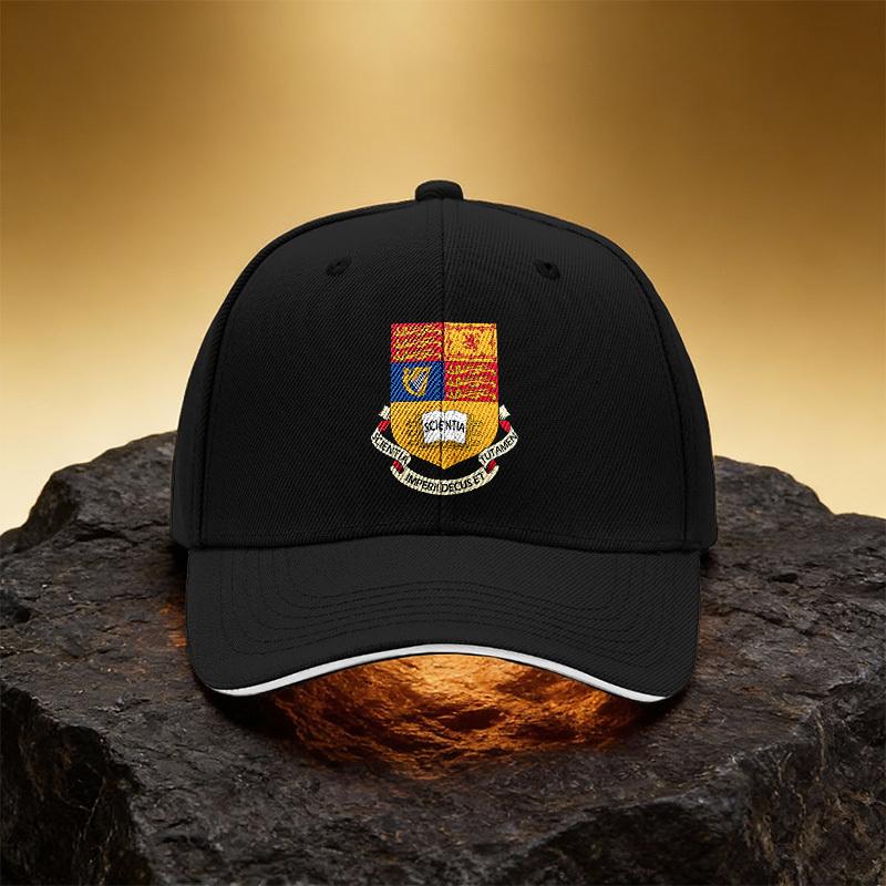 King's College Crest Pattern Hat, Unisex Printed Baseball Cap Sandwich Brim Sports Cap, Suitable for Daily Commuting and Travel