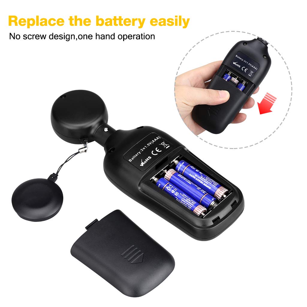 Light Meter Digital Illuminance Meter Handheld Ambient Temperature Measuring Instrument with a Maximum Range of Lux and Color LCD Screen 200,000