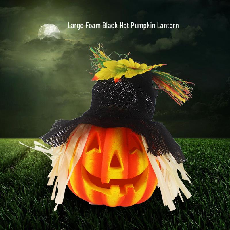 Cute Scarecrow Halloween Decorations: Small & Medium Pumpkin Lanterns for Bar, Party, Haunted House, and Pastoral Themes.