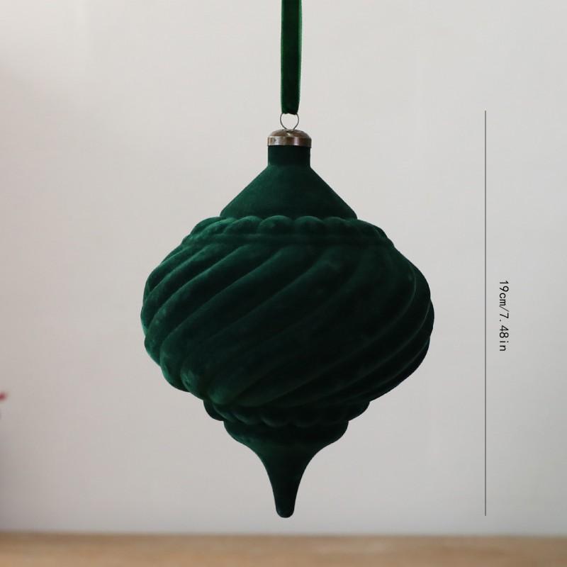 Flocked Velvet Christmas Ornament Ball Decor Tree Hanging Party Decoration Festive Holiday Home