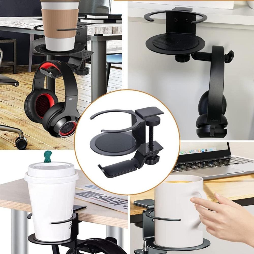 2 In 1 Cup Headphone Stand Holder Desktop Mount Earphone Holder Headset Bracket Hanger  for Gamers