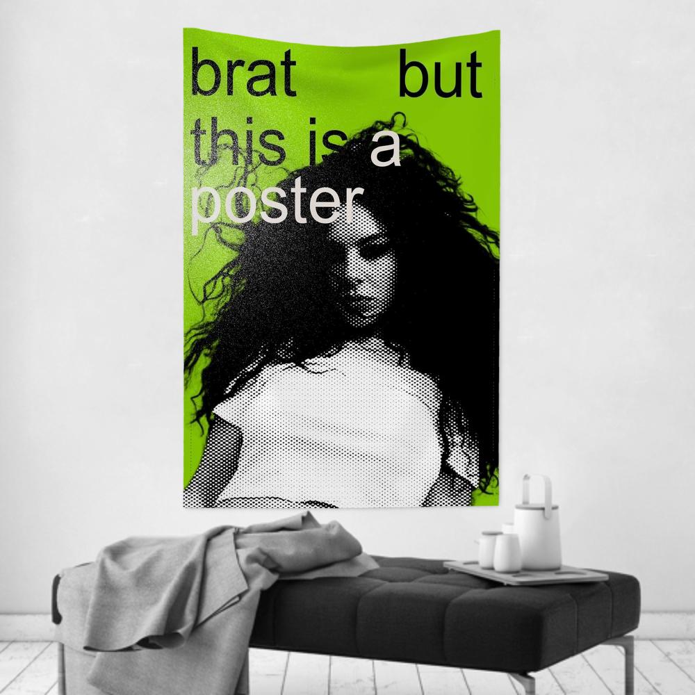 Brat Muziekalbum CCharli Singer Xcx Wandkleed Kamerdecoratie Wandkleed Feest Hangende Achtergrond Kamerdecoratie Babykamer