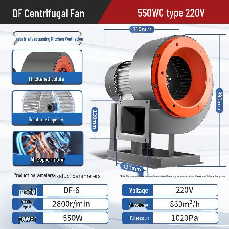 Industrial Dust Collector Centrifugal Fan CN plug (adapter included)