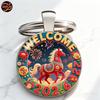 Round Metal Keychain Pendant Alloy Material with 2026 Horse Design Decorative Key Ring for Bag Car Keys Office Home Use