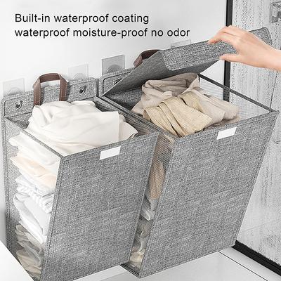 Wall Hanging Laundry Hamper Large Collapsible Laundry Baskets Waterproof Clothes Hampers for Laundry Room Bedroom Bathroom
