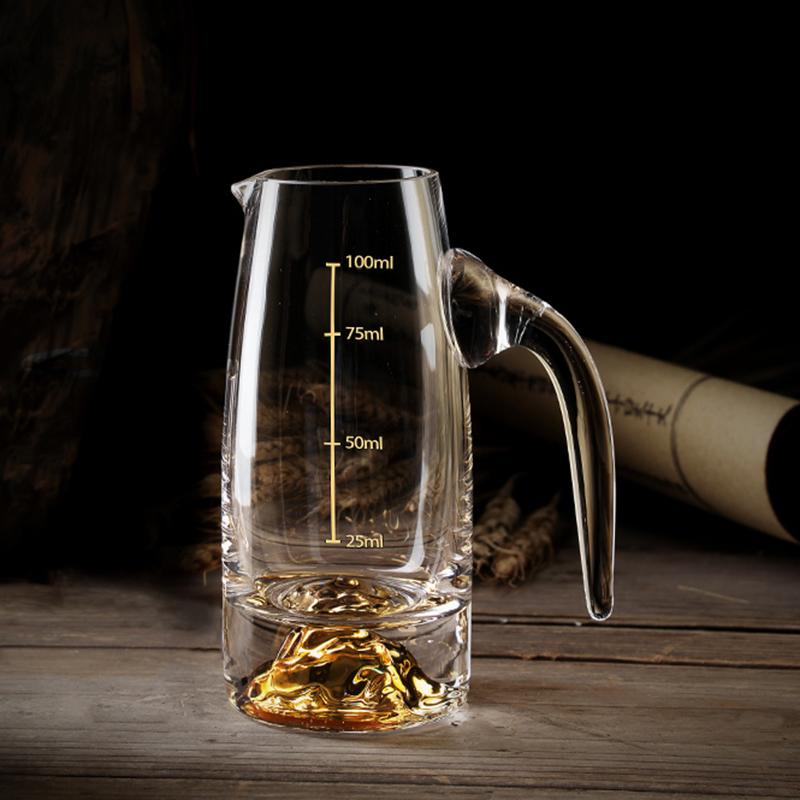 2pcs Sets Luxury Wine Decanter 100ml Wine Bottle Liquor Dispenser Creative Golden Mountain Wine Separator High End Whiskey Jar