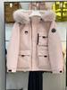 Women's 2025 Outdoor Workwear Short Down Jacket with Big Fur Collar - Loose Korean Style 90% White Duck Down Parka Coat