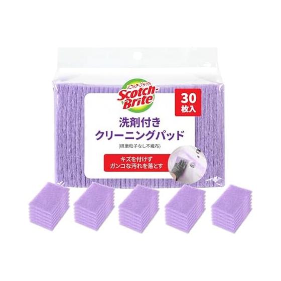 [Amazon.co.jp Exclusive] 3M Scotchbrite Bathroom Cleaning Disposable Sponge with Detergent Powerful Washing Basin Sink Bathroom Cleaning Pad 30