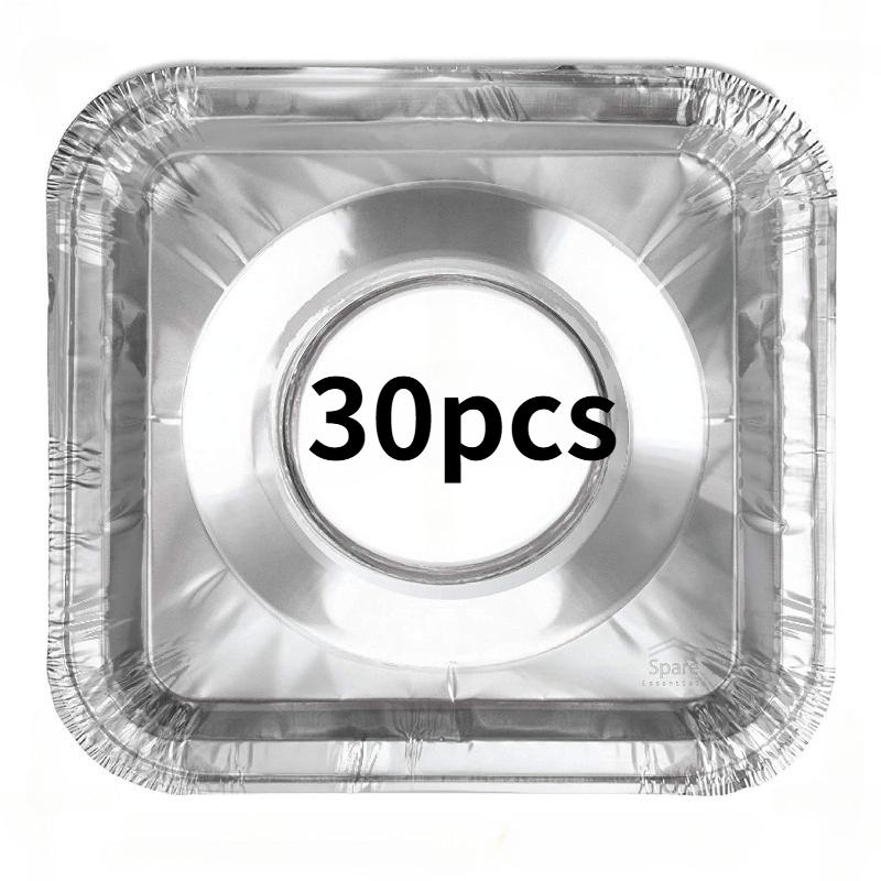 10/30PCS Aluminum Foil Burner Covers Disposable Stove Liners for Gas Cooktops Oil-Proof Cooking Protectors (Easy Clean)