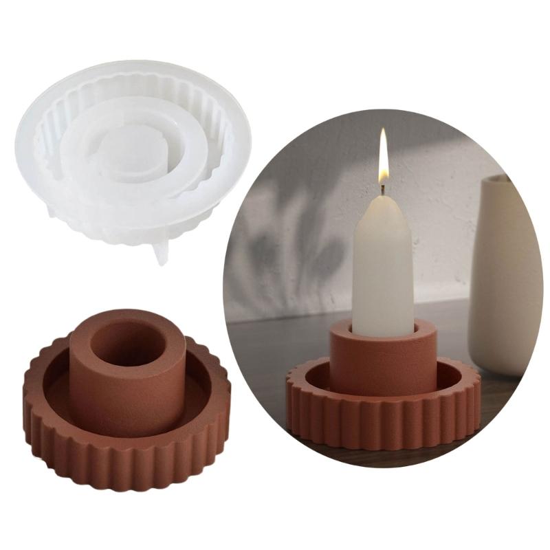 Candle Mould Decors Casting Molds DIY 3D Silicone Mould Cylinders Striped Mould Silicone Molds Handicrafts Candle Holder