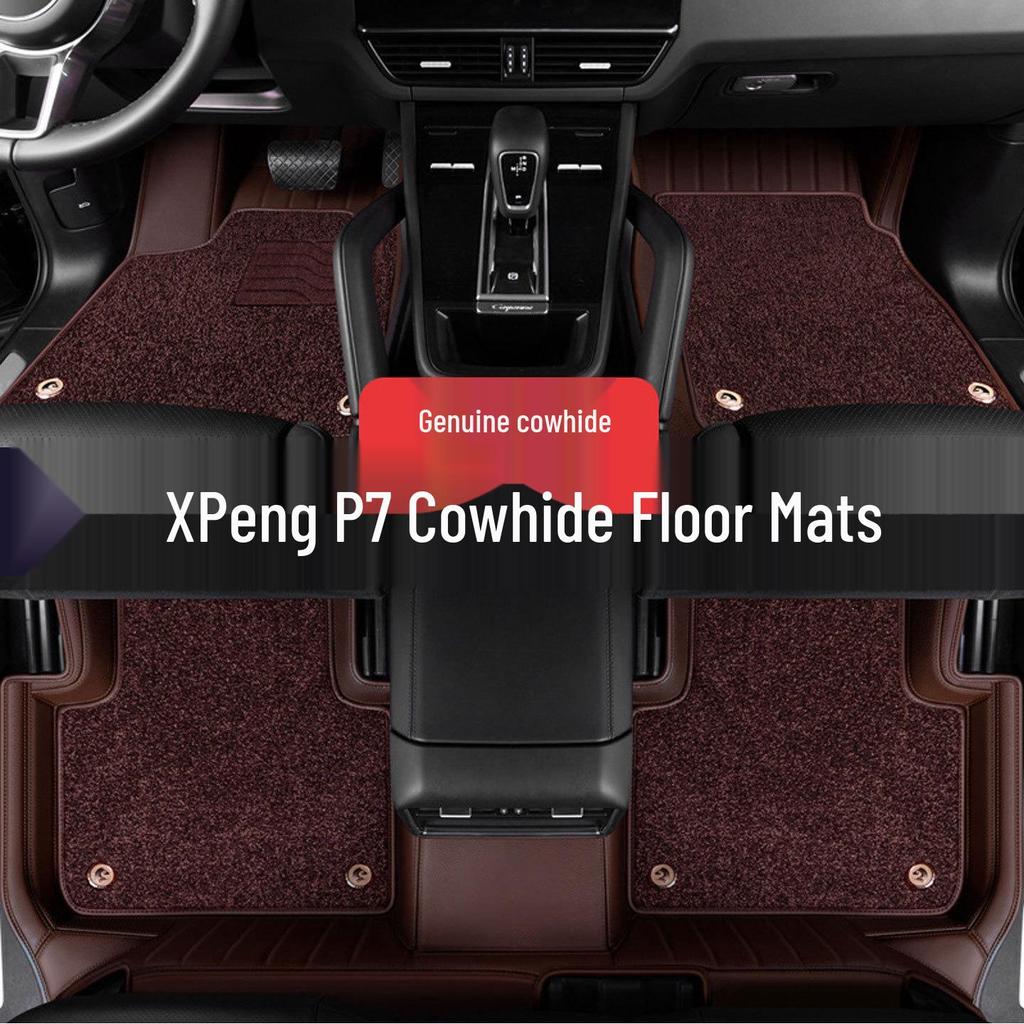 Full Coverage Star-Themed Leather Floor Mats for XPeng P7, G3, G6, G9, X9, MO3, and P5 Models.
