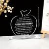 2D Flat Personalized Acrylic Apple Teacher Gift Plaque, Suitable for wall decoration, porch, room, villa, accents Home, Hallway, or Workplace - Rustic
