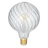 Ampoule LED globe strié G125 filament droit transparent