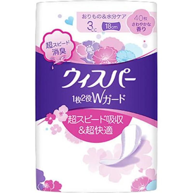 

P&G Whisper 1 sheet, 2 roles W Guard 3cc, refreshing scent, 40 sheets