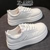 The first layer of cowhide little white shoes women's shoes thick-soled heightening board shoes autumn new versatile casual sports shoes