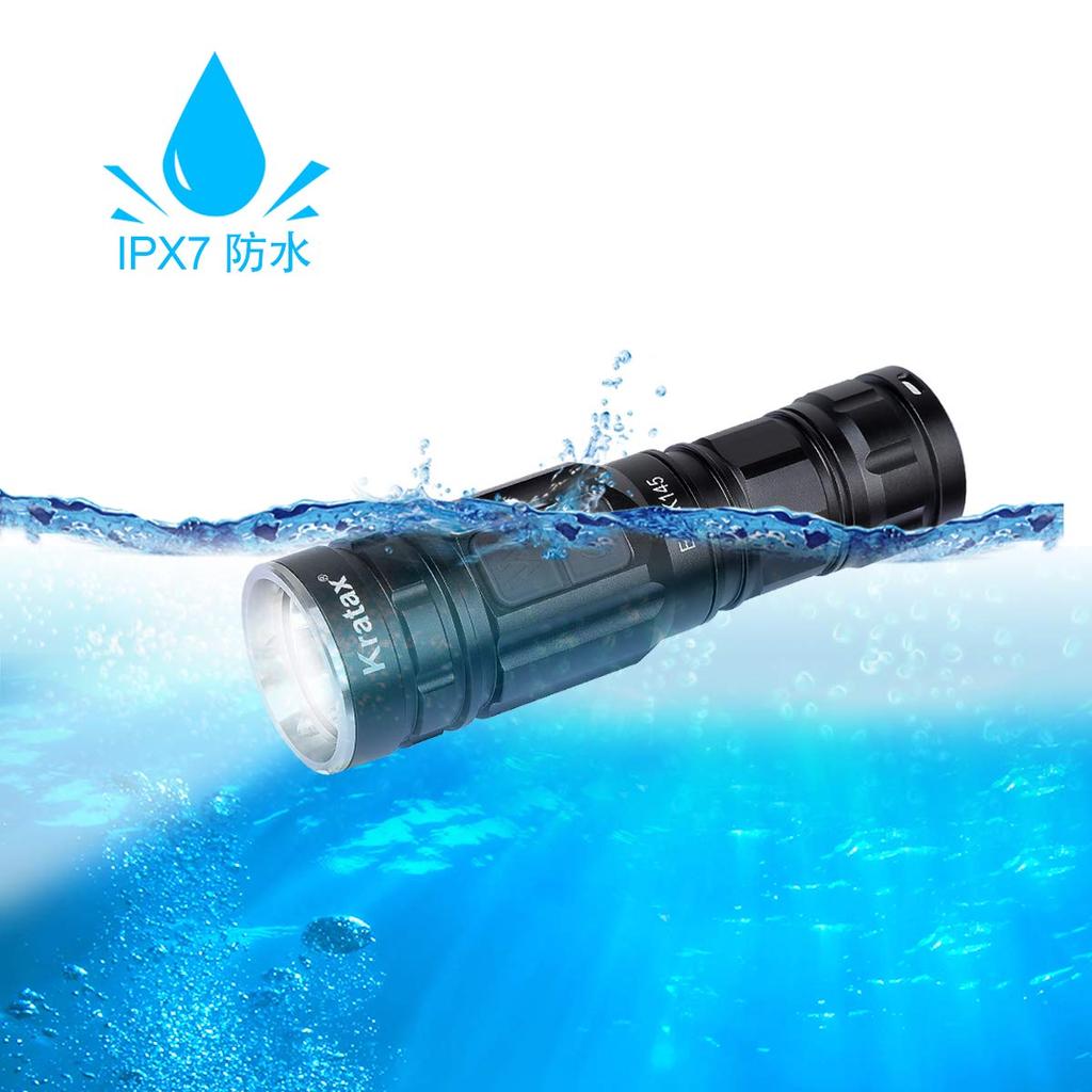 Kratax Compact LED Powerful IPX7 Rechargeable LED USB 600 Lumens 7 Dimmable Compact and SOS Perfect for Power Night Disaster and Includes a 700mAh