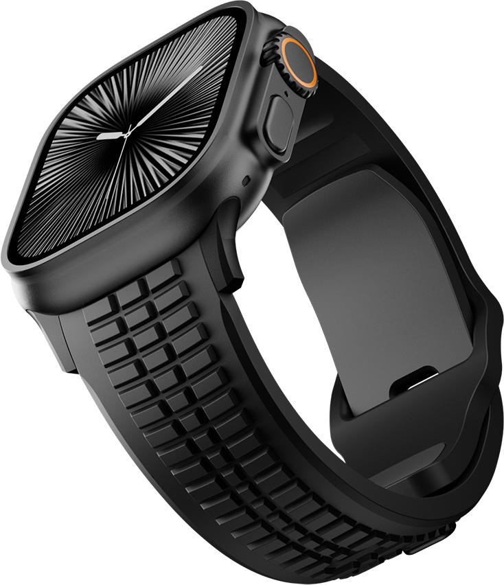 Rubber Watchband For Apple Watch Band Ultra 3 2 1 49mm Sports Silicone Bracelet For iWatch 11 10 9 8 SE 46mm 45mm 44mm Men Strap