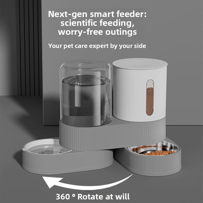 Pet Integrated Automatic Water and Food Feeder and Water Dispenser, Large Capacity, Dry and Wet Separation, Cat Bowl and Dog Bowl, Pet Supplies