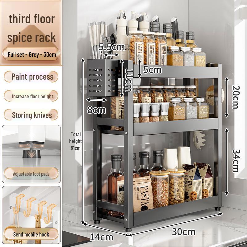 Kitchen Countertop Spice and Sauce Storage Rack