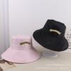 Letter Embroidered Fisherman Hat Women Outdoor Eaves Sunshade Sun Hat Leisure Beach Vacation Sun Hat