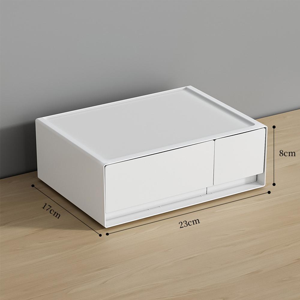 1/2/3-Schichtige Desktop-Schubladen-Aufbewahrungsbox Stapelbare Aufbewahrungsschubladen Schreibtischzubehör Kosmetik-Organizer Kleinkram-Halter für Zuhause