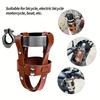 Adjustable Universal PU Leather Water Bottle Holder for Bicycle E Bike Scooter Outdoor Sports Cup Mount Accessory