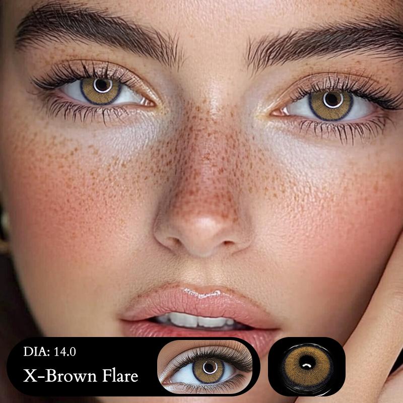 Freshlady Brown and Green Collection 14.0mm Colored Contact Lenses 1 Year Disposable for Daily Wear
