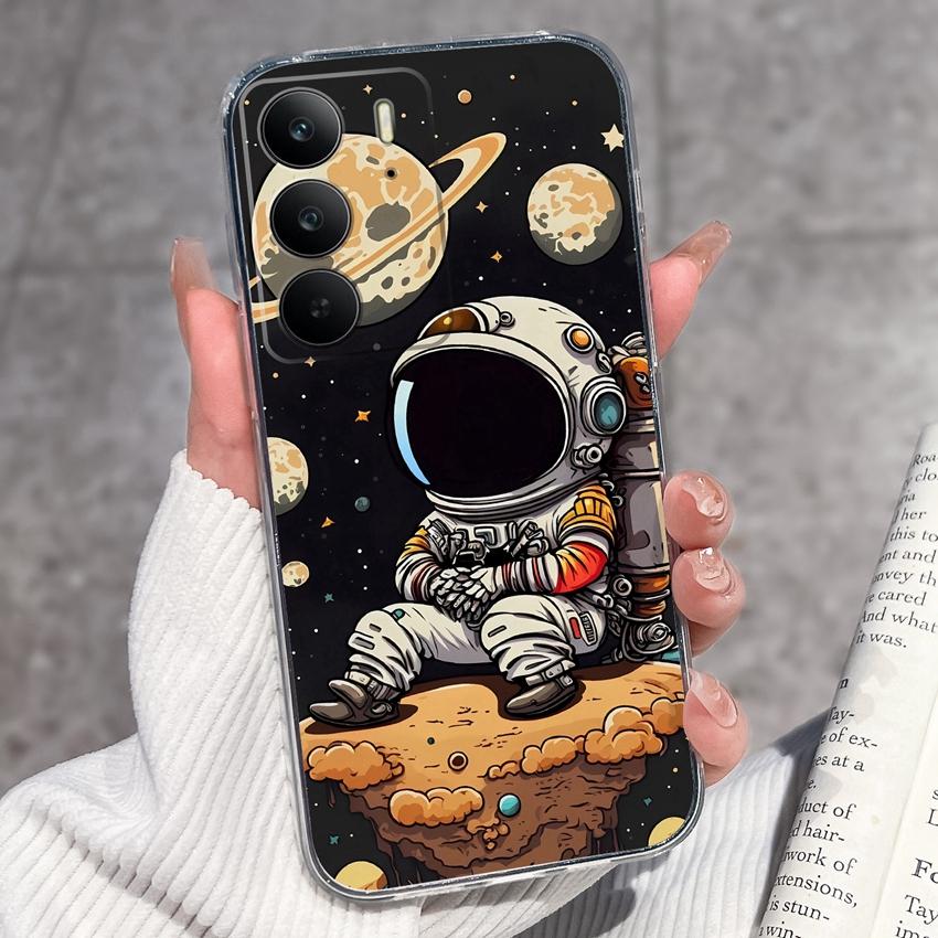 For Oppo Realme C75 C75x C71 C67 C63 C55 C35 C33 C21Y C20 C15 Clear Phone Covers Adorable Cat Patterns Screen Protector Dustproof Case For Oppo Casing