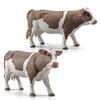 Animal Model Solid Meticulous Workmanship Plastic Simmental Cow Animal Model for Desktop Decoration