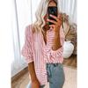 Early Spring 2025 New Arrival Work Clothing All-Matching Striped Shirt Women Fashion Fashion Colorblock Single-Breasted Long Sleeve Shirt Women