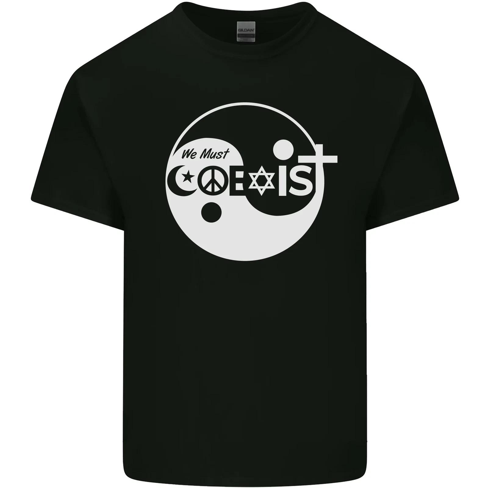 We Must Coexist World Peace Love Religion Hippy Kids T-Shirt Childrens 3XL