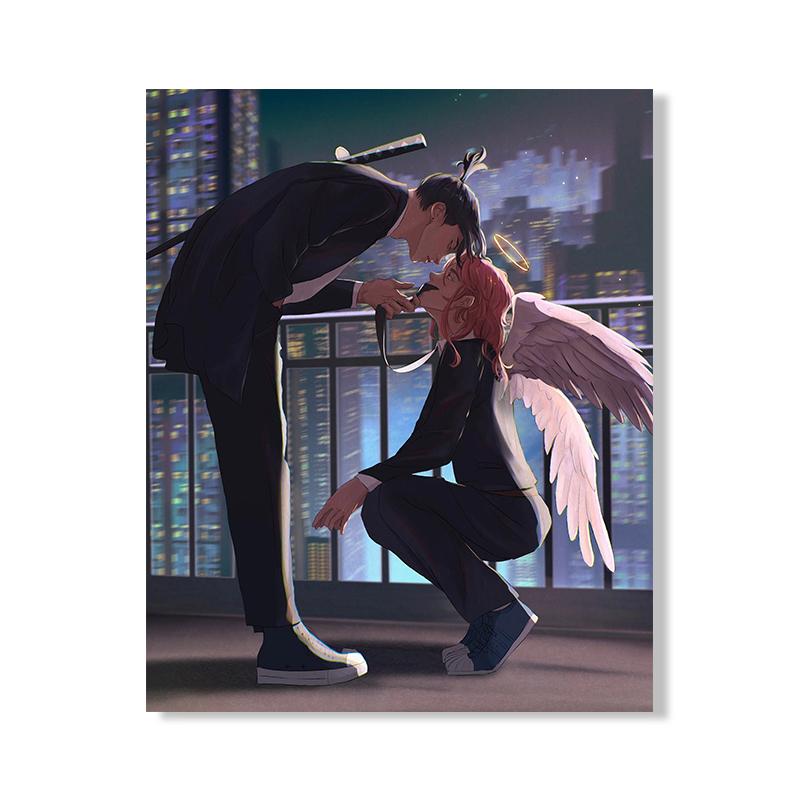 

Японское Аниме Человек-бензопила Постер Подарок для фаната Аки Хаякава и Ангел-дьявол Живопись Холст Принты Домашний Декор для стен 21cm×30cm NoFrame