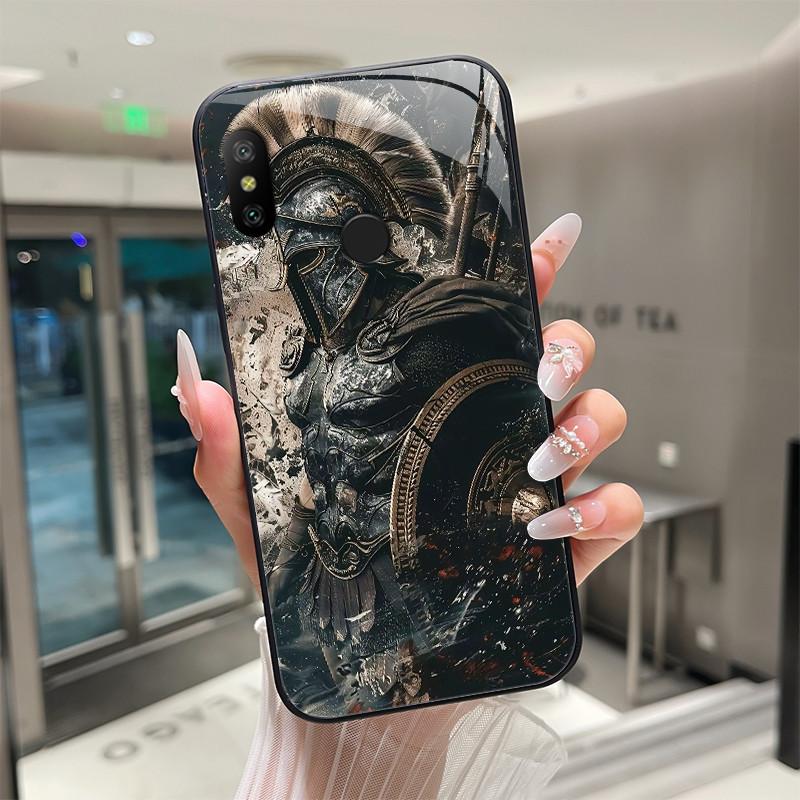 Beautiful Flower Cute Cartoon Cats Case For Xiaomi Mi A2 / Mi A2 Lite Tempered Glass Phone Case Protective Back Cover Hard Shell