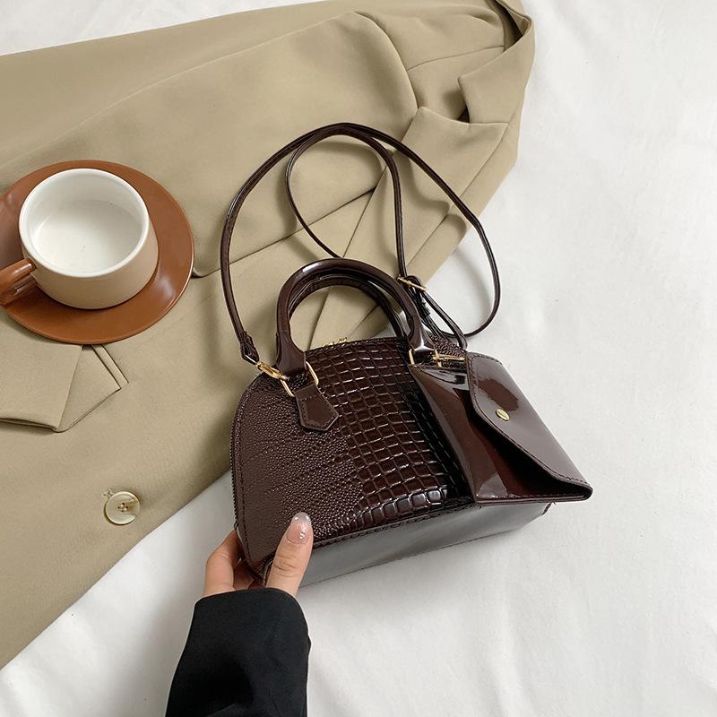 

Сумка Женская 2025 Новая Популярная Нишевый Дизайн Узор Крокодила Сумка Через Плечо Кроссбоди Дорожная Ретро Портативная Сумка-Ракушка