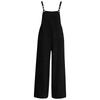 Women's Fashionable Suspender Wide Leg Loose Casual Suspender Pants With Pocket Buttons And Jumpsuit