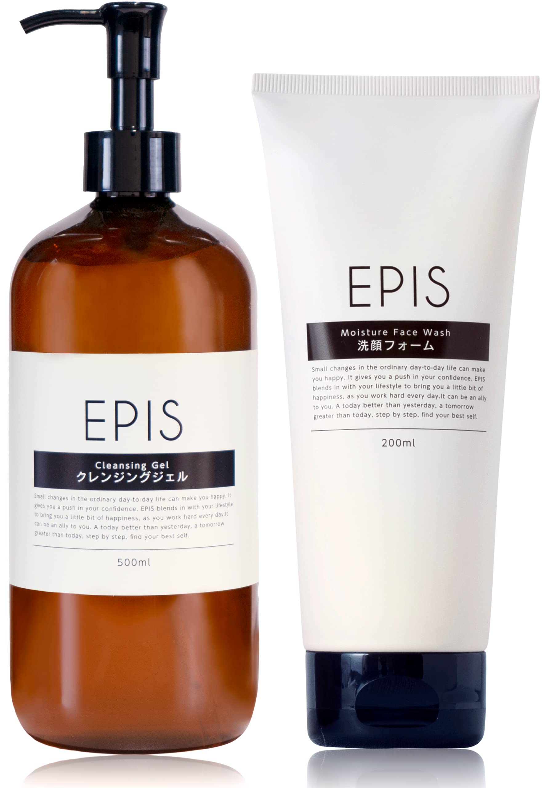 

EPIS Cleansing Gel 500ml Facial Cleanser 200ml Large Natural Citrus Foaming Face Cleansing for Dry Eyelash and More & 2-Piece Set, Capacity,