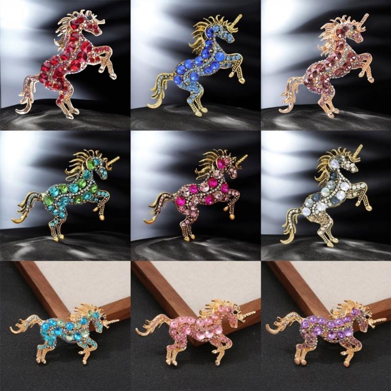 Elegant Unicorns Brooch For Women Portable Alloy Jewelry Accessory for Daily Wear and Special Occasions