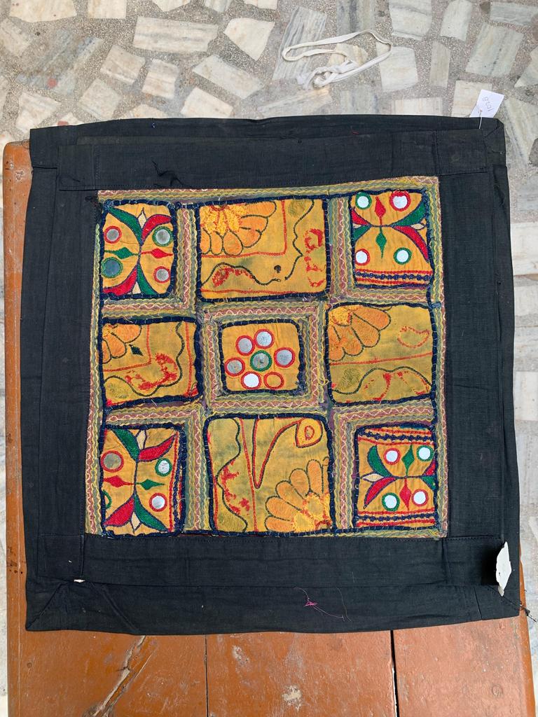 Hand Embroidered Cotton Pillow Cover: Bohemian Cushion, 40