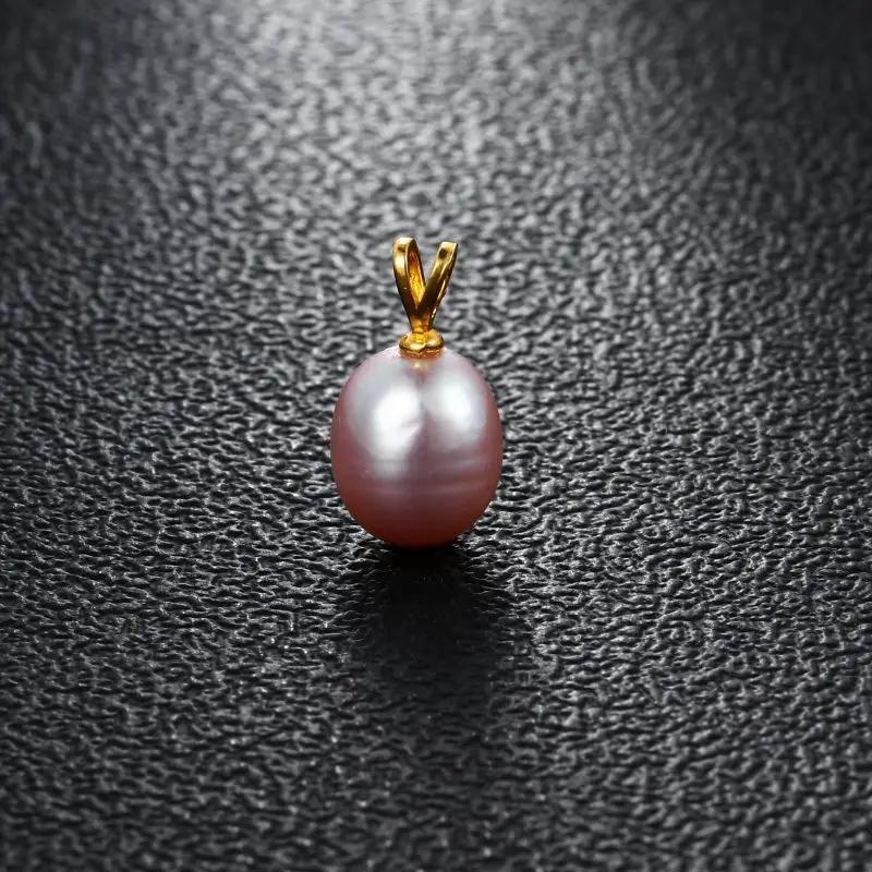 Freshwater Multiple Color 8-9mm White Black Pink Purple Pearl 925 Silver DIY Pendant Rabbit Buckle For Women Girls