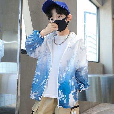 Summer Children's Hooded Sports Sun Protection Clothing Boys' Long-sleeved Printed Outdoor Sun Protection Clothing Jacket
