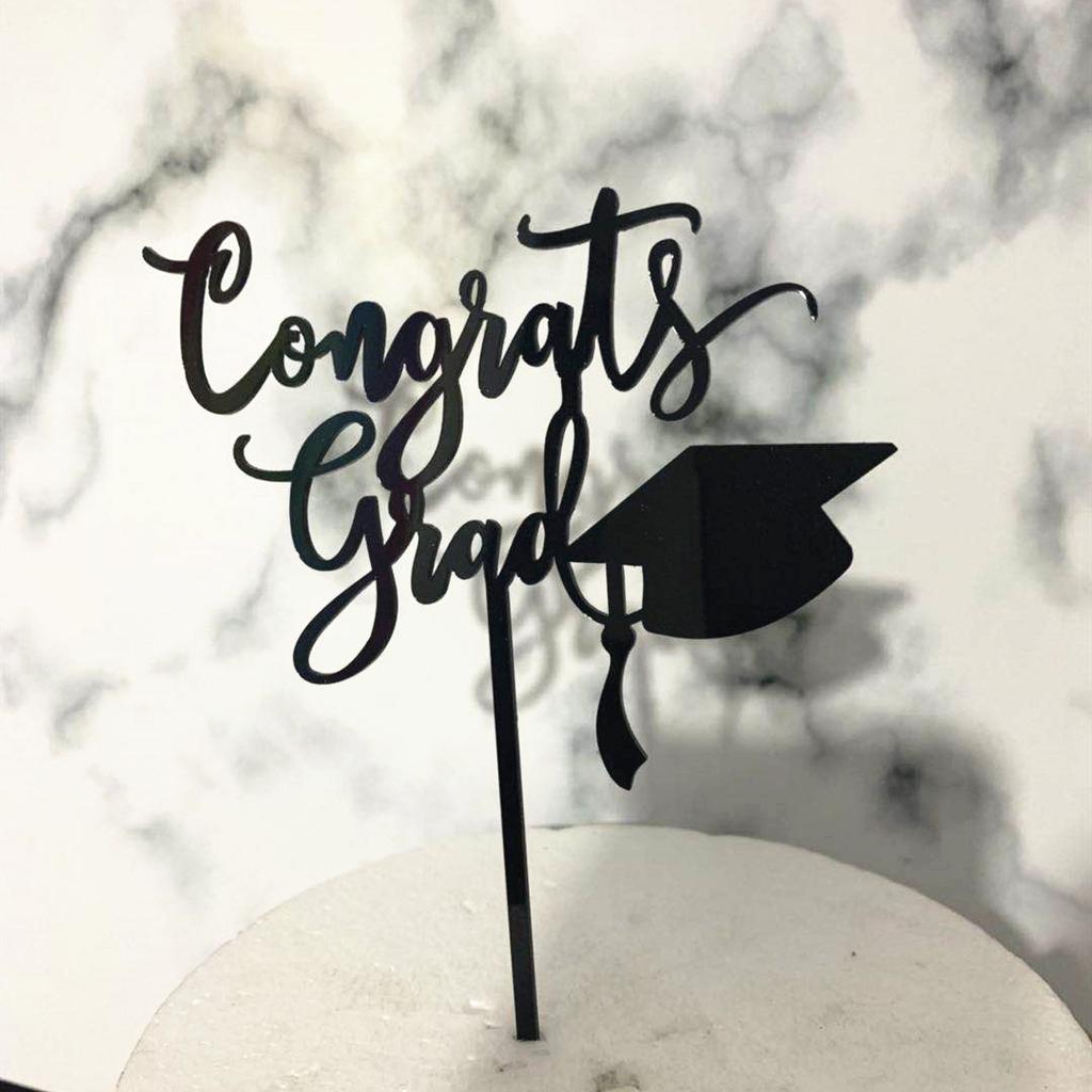 Class of 2021 Acrylic Gold Silver Congrats Grad Cake Topper for Cake Decoration Party Supplies I Did It
